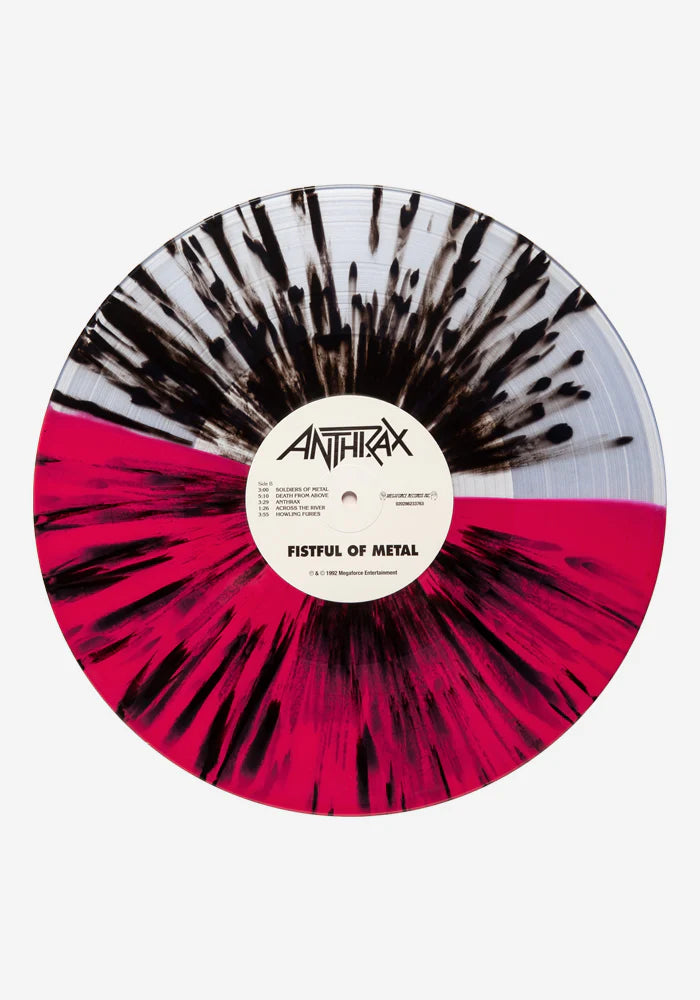 Anthrax- Fistful of Metal-USA Import- Split Slatter Rose-white and black white LP.