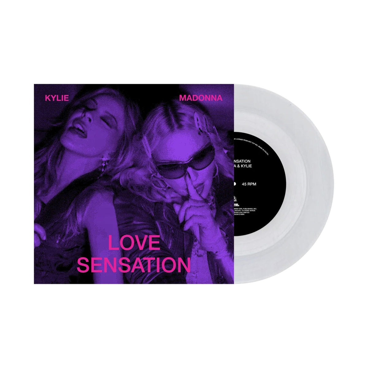 Madonna + Kylie-Love Sensation (Clear Vinyl) on Single 7"-Exclusive USA.