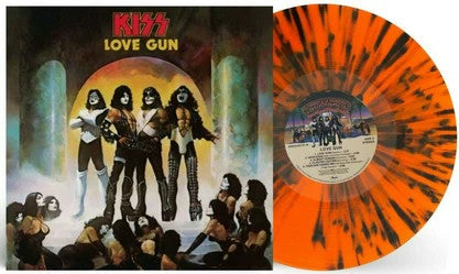 Kiss- Love Gun- Orange & black Splatter- USA Exclusive Import Record Vinyl.