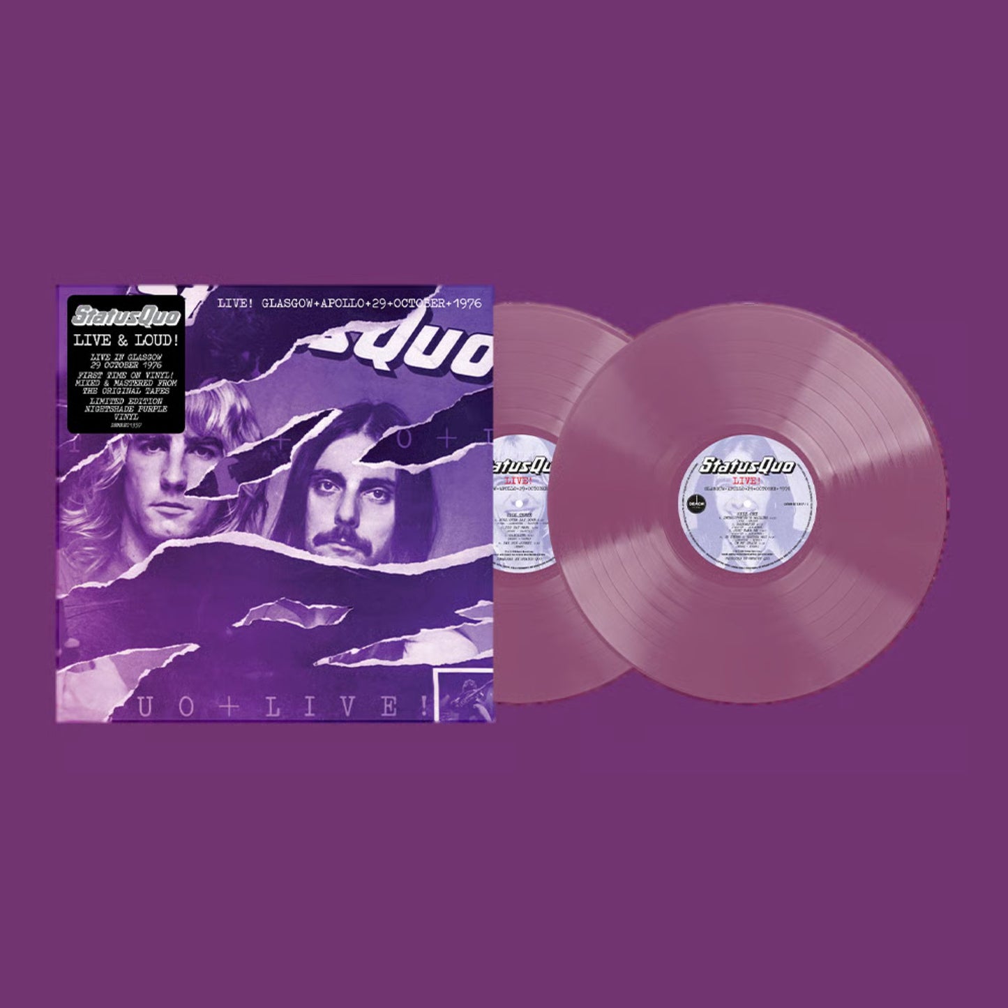 Status Quo-Live In Glasgow 28th October 1976 -Canadian release.