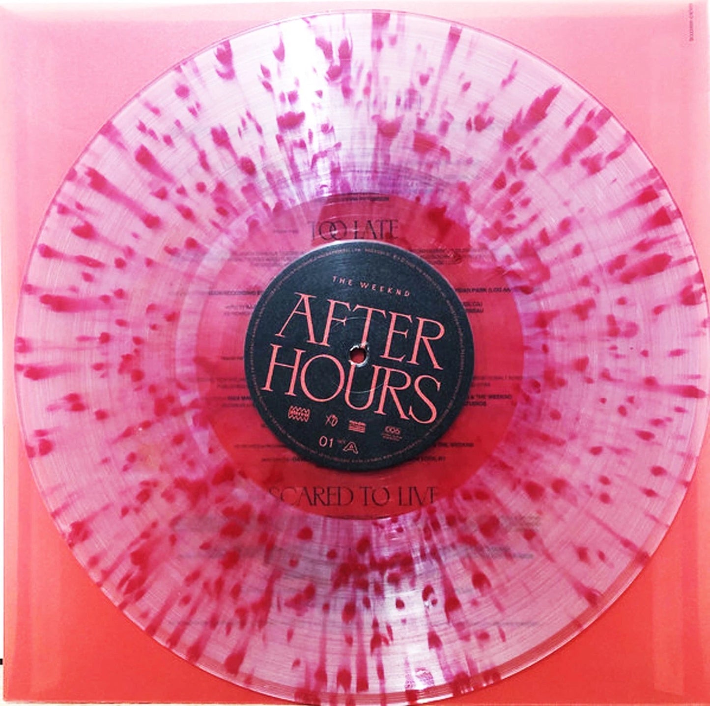 The Weeknd LP x 2 After Hours USA Import- Red and White Splatter Vinyl.
